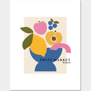 Fruit market, Paris, Posters aesthetic, Cottagecore, Exhibition poster, Abstract food art, Fruit bowl Posters and Art